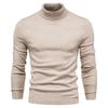Spring and Autumn Semi-turtleneck Men's Solid Color Round Middle Neck Sweater Foreign Trade Men's Casual Knitted Sweater Thread