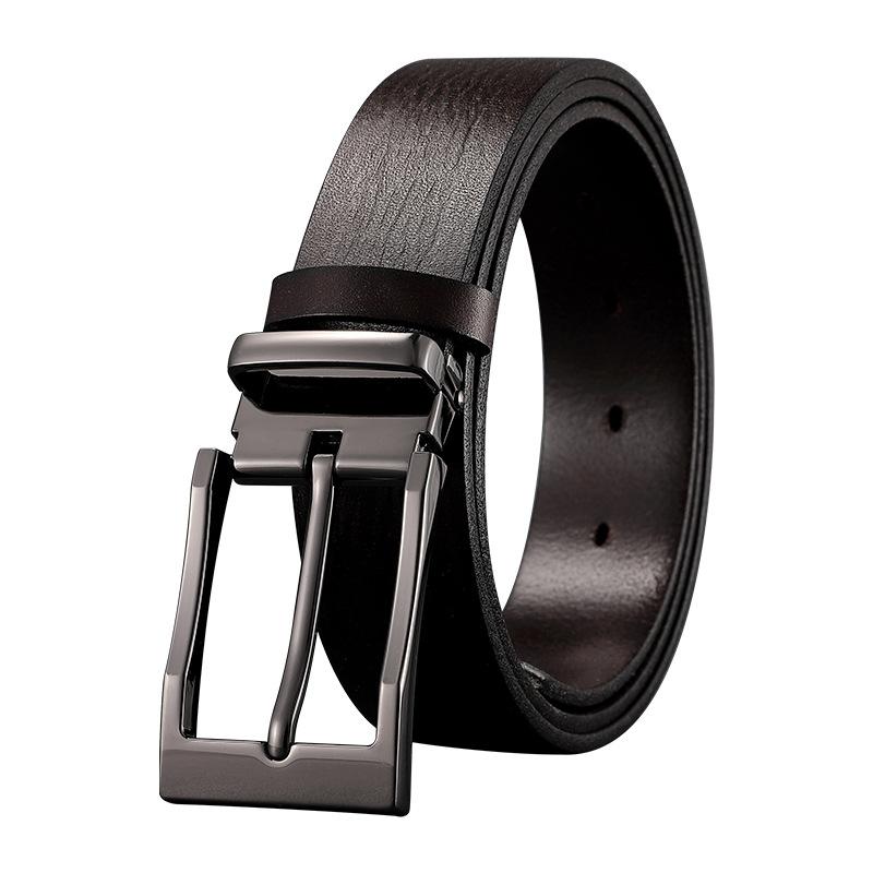 Belt Men'S Leather Pin Buckle First Layer Real Cowhide Men'S Outer Wear Formal Wear Business Youth Handmade Bare Edge Light Bottom Men'S Waist
