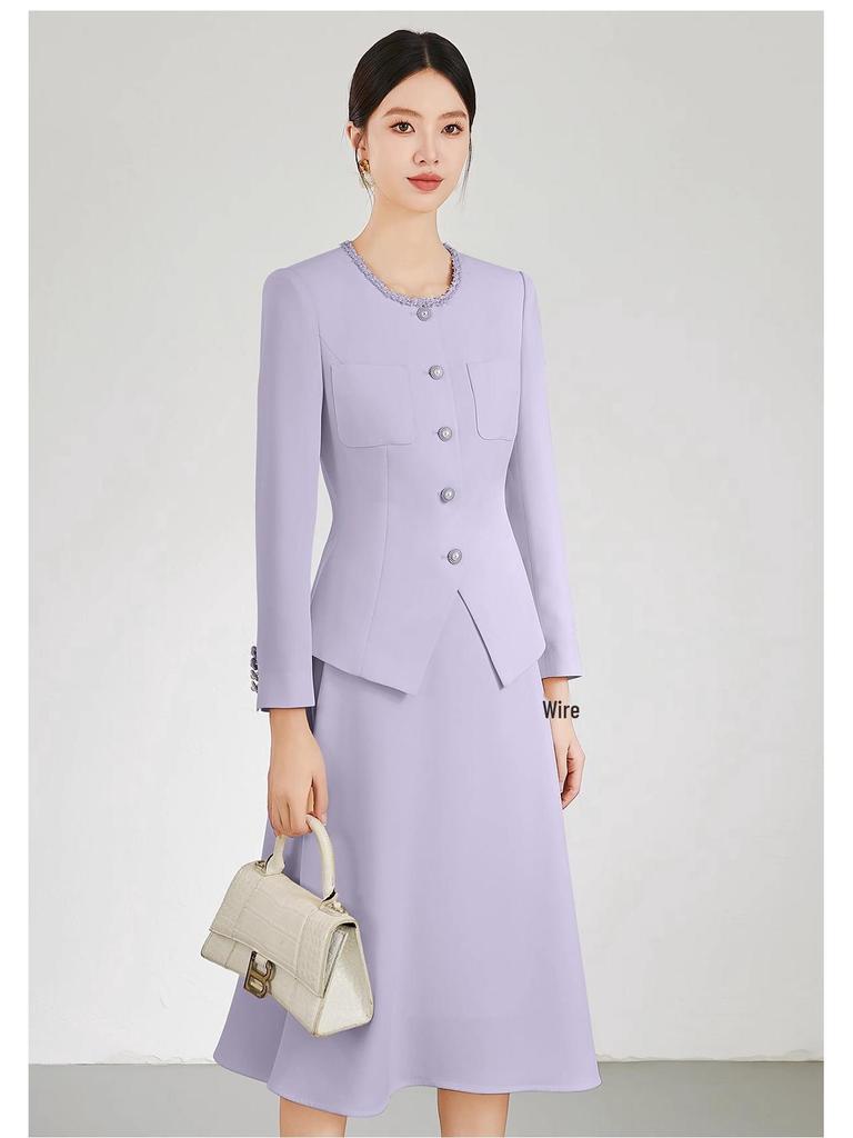 Aishangchen Romantic Heiress Purple Two-Piece Suit - Early Autumn Korean Style
