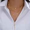 3 Pcs/Set Heart Long Y-Shaped Tassel Crystal Necklaces for Women Vintage Unique Design Beads Chain Necklace Daily Wear Jewelry