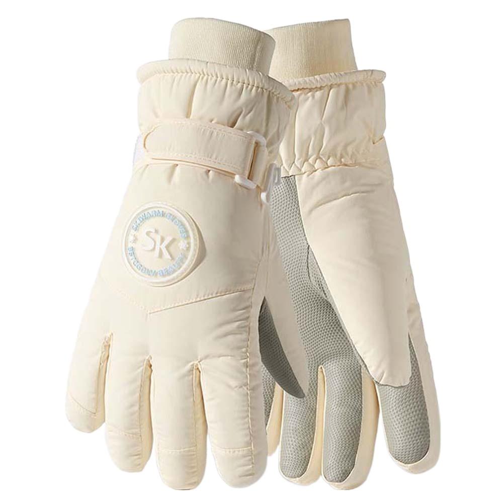 Soft Plush Thickened Gloves Oxford Cloth Finger Mittens Gift Unisex Windproof Gloves  Autumn