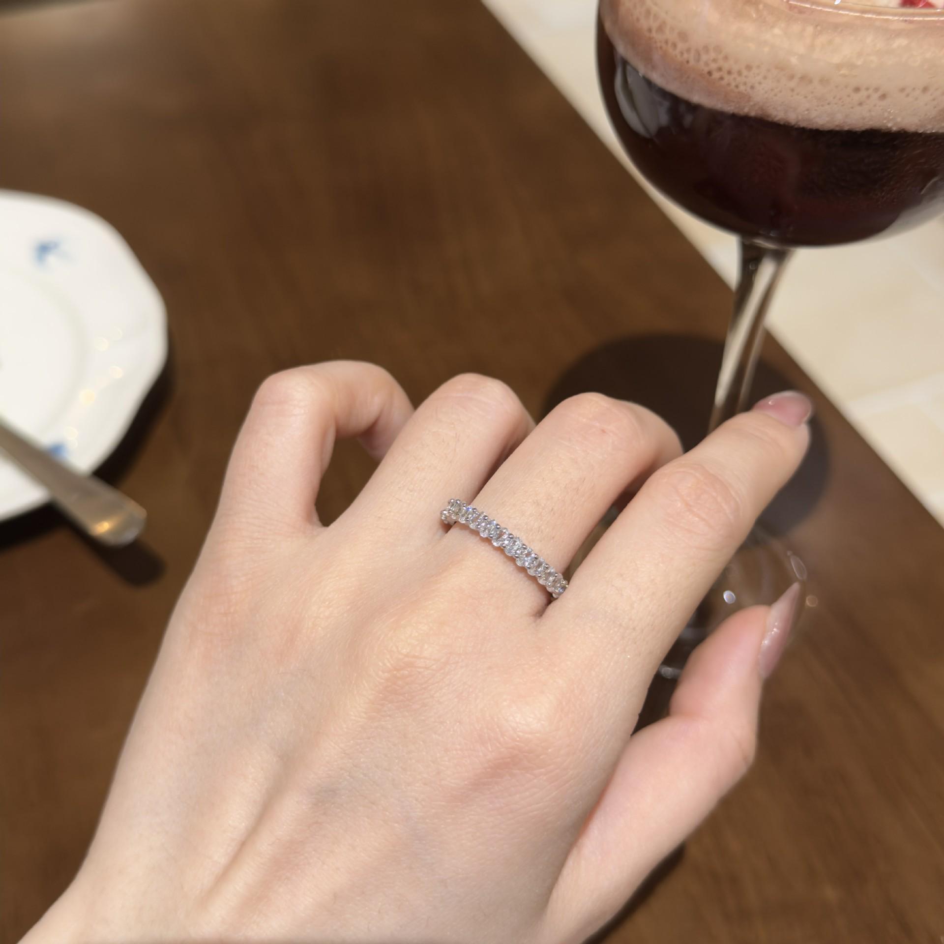 Elegant Marquise-Cut Simulated Gemstone Ring with Diamond Pave for Women