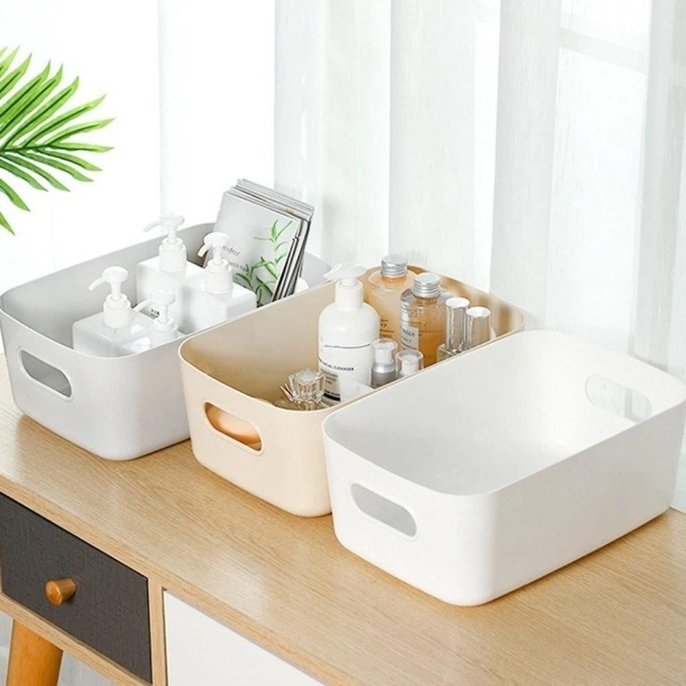 3PCS/SET Plastic Cosmetic Storage Box Large Capacity Stackable Desktop Container Thick Miscellaneous Items Organizer Office
