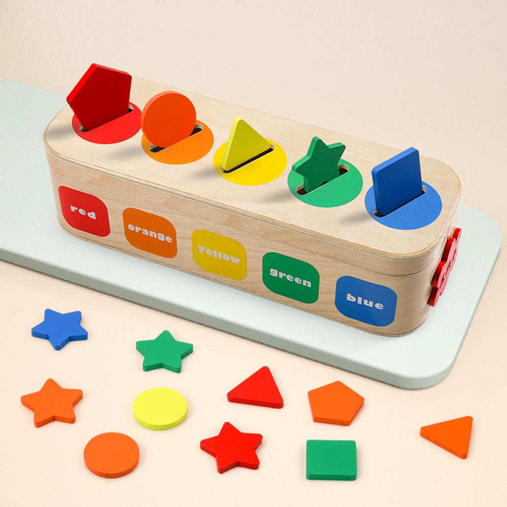 Wooden Matching Shape Color Classification Colorful Box Evil Child Toy Puzzle