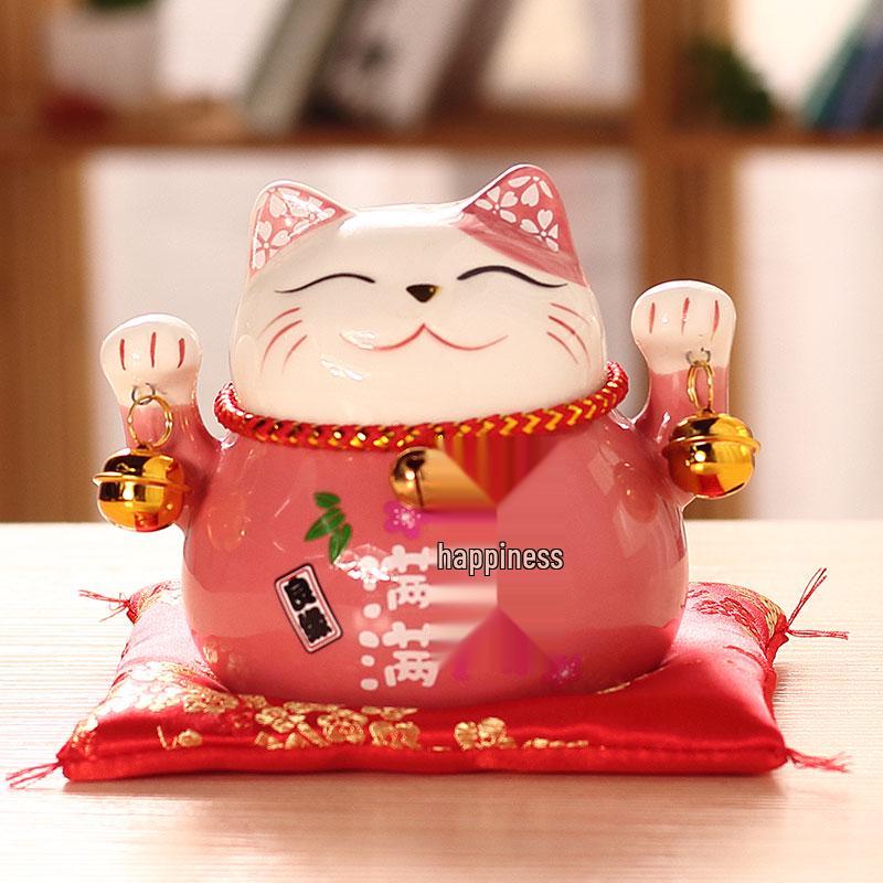 Large Ceramic Lucky Cat Ornament: Creative Piggy Bank & Home Decoration Gift