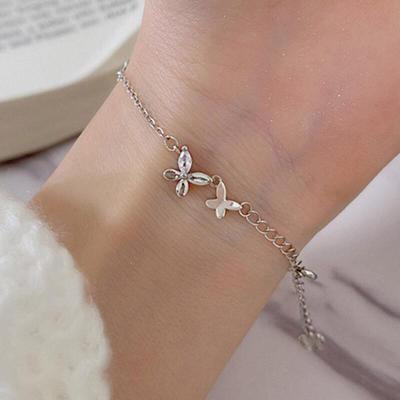 Women's Daily Cubic Butterfly Chain Bracelet