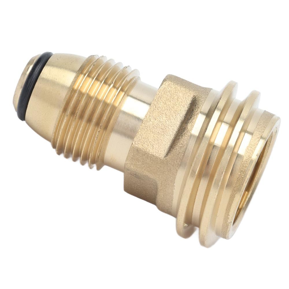 Solid Brass Propane Tank Adapter For LP Tank Service Valve Quick Connect POL to QCC1 Adapter Converts POL to QCC1/Type1