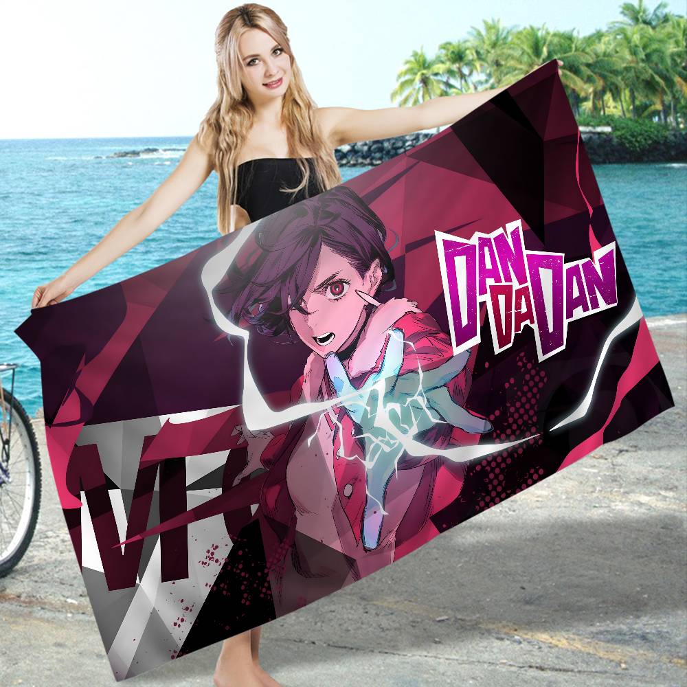 Classic Anime Dandadan Microfiber Beach Towel Absorbent Quick Dry Soft Yoga Swimming Resort Mountain Climbing Towel