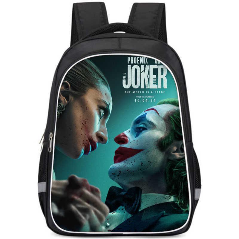Joker Folie Deux Spacious Dual Layer Backpack Trendy Oxford Fabric For Unisex School Use 1,Double Small