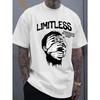European Sizes Men's LIMITLESS Motivational Confident Self-Expression T-Shirt - Casual Round Neck Tee Suitable
