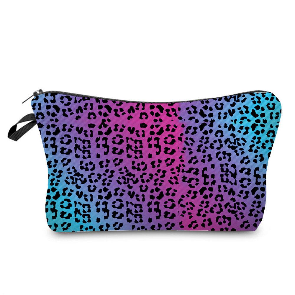 Women Leopard  Print Cosmetic Bag Toiletries Organize Travel Storage Case  6398