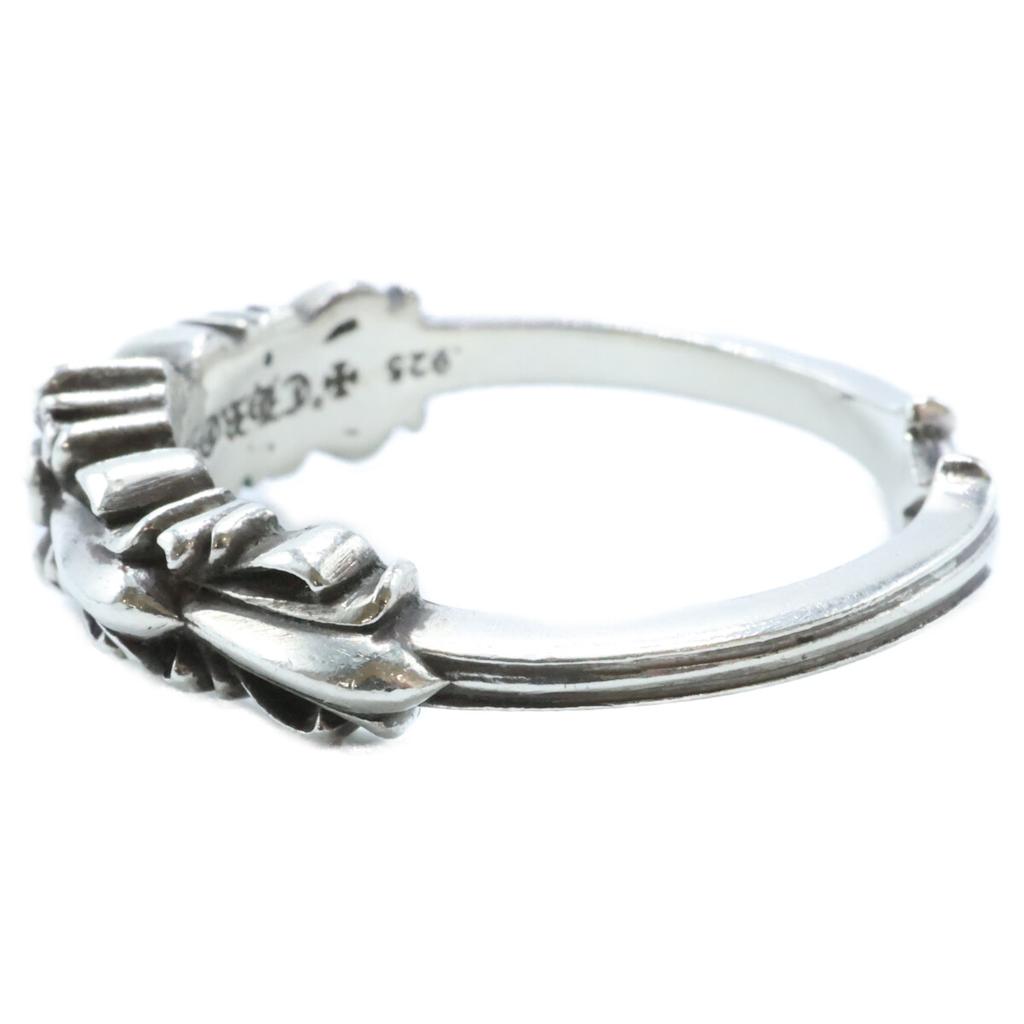 CHROME HEARTS 925 Baby Classic Double Floral Cross Ring Ring SilverUsed