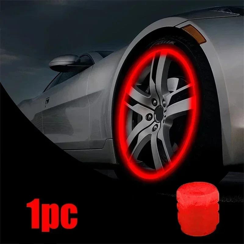 1-20PCS Luminous Car Tire Valve Cap Fluorescent Night Glowing Decor Motorcycle Bike Wheel Nozzle Dustproof Tyre Valve Stem Caps Valve Stems 1