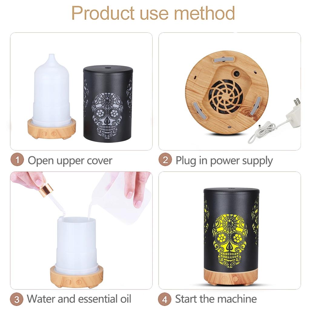 Classic White Essential Oil Aromatherapy Diffuser Electric Air Humidifier With 7 Color Led Lamp Carved Butterfly Aroma Diffusor