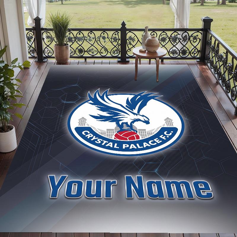 Custom Text Printed Rug Crystal Palace Non Slip Floor Carpet For Home Room Decor