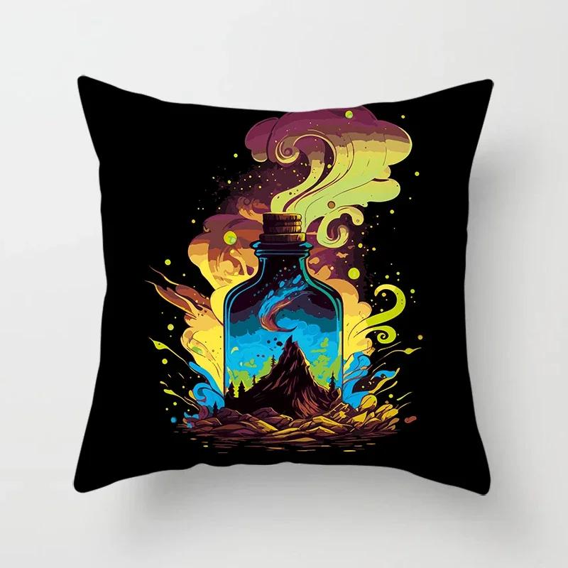Fashion  Bottle Pillowcase Decoration Printing Square  Car Sofa Fashion Cushion Cover  Home Improvement