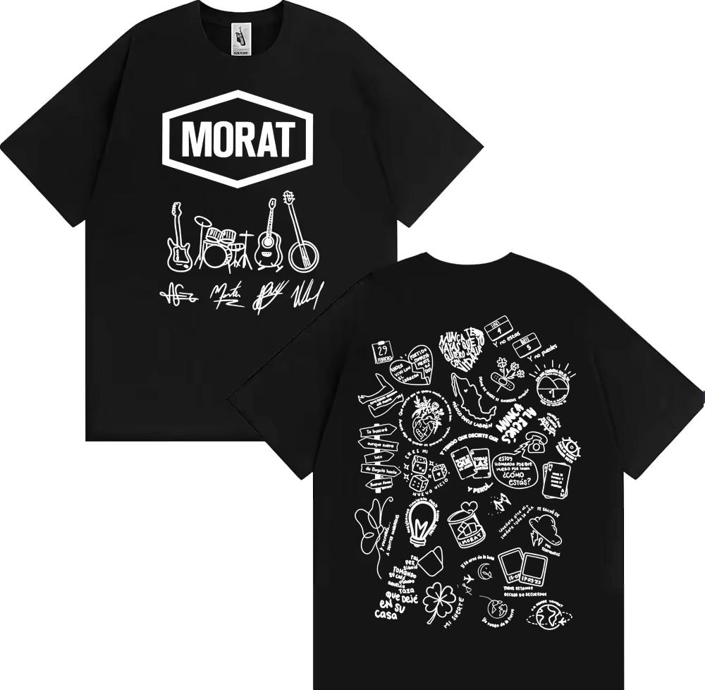 

Unisexs Clothing Harajuku Vintage Gothic Tshirts Unisex Hip Hop Comfort Cotton Tshirt Rock Band Morat Album Tour 2026 Print T Shirt S