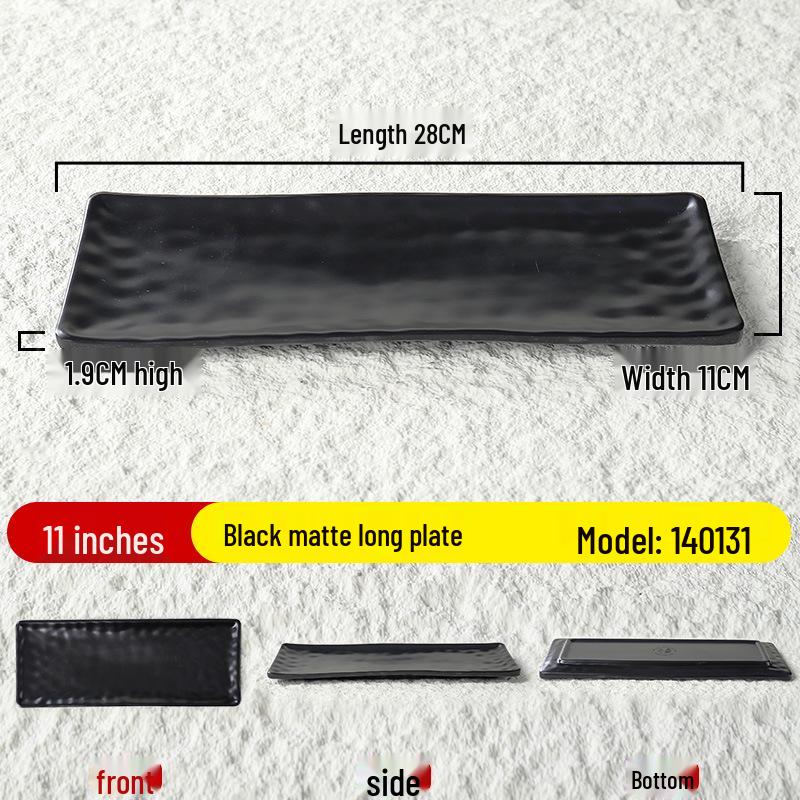 Matte Black Melamine Plate for Hot Pot, BBQ, or Kebab Shops
