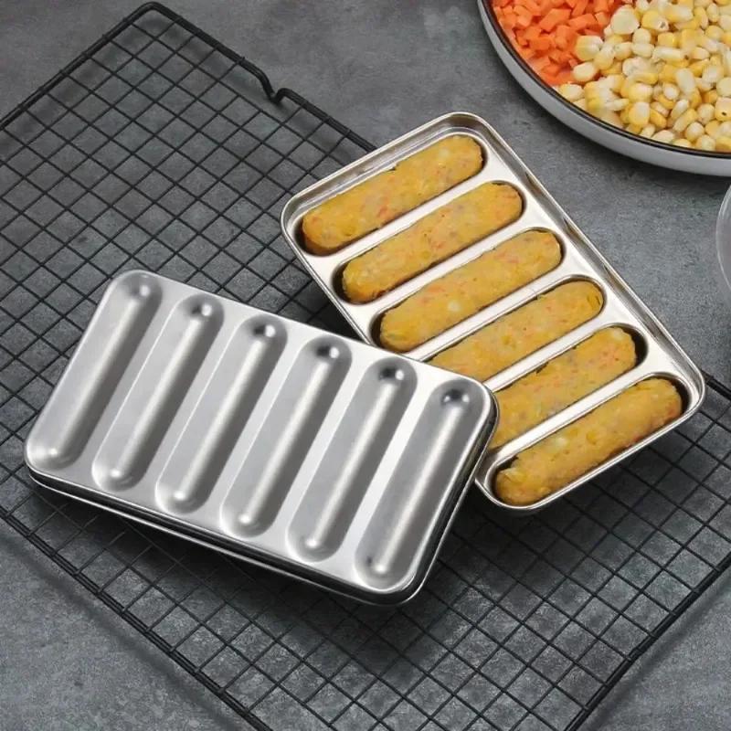 6 In 1 Sausage Maker Stainless Steel Mold DIY Hot Dog Handmade Ham Sausage Kitchen Tool for Making and Refrigerating Hot Dogs