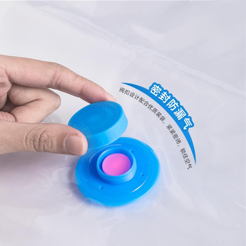 Sac de Compression sous Vide Transparent Extra Large - Bord Bleu, Étanche à la Poussière et à l'Humidité pour Couettes & Vêtements