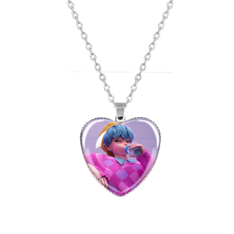 Kpop Demon Hunters Peach Heart Necklace: Anime-Inspired Jewelry for Fans