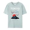 Summer Men's T-shirt Japan Tokyo Flying Crane Printed T-shirt Fashion Street Short Sleeve Oversized Tee Shirt Men Clothes