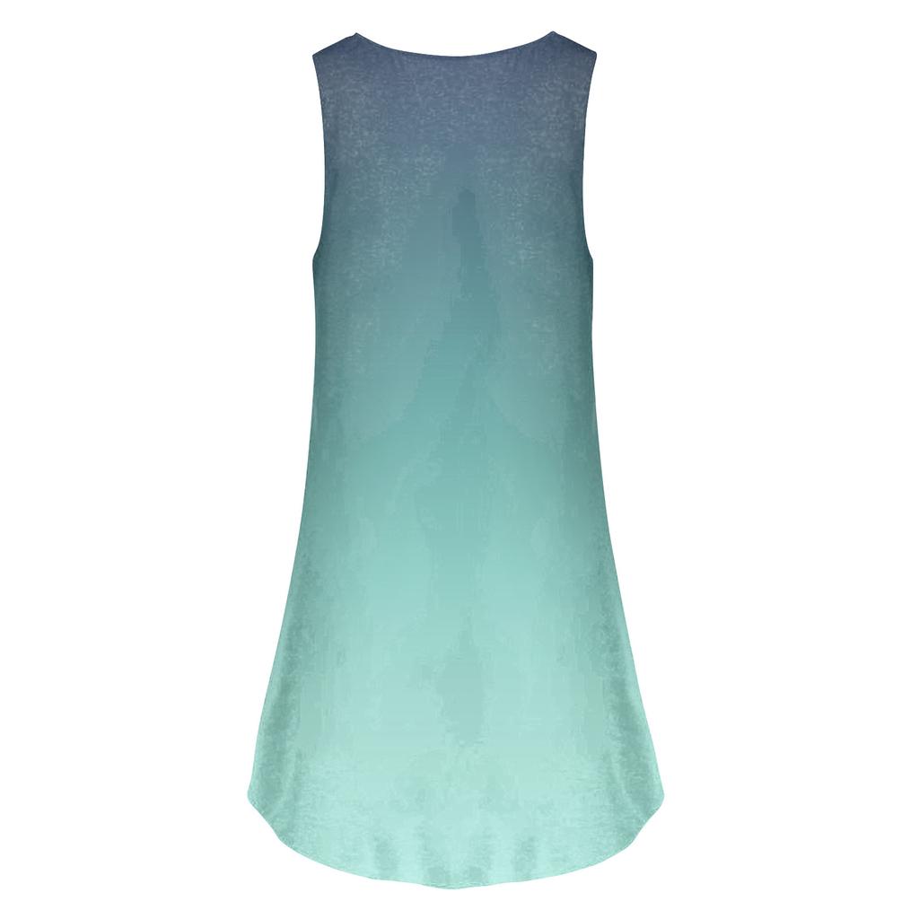 Women's Tank Dress Summer Pleated  Dress Cute Sleeveless Flowy Beach Tunic Tank Dress Button V Neck Dress