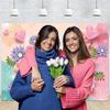 Happy Mothers Day Banner Mothers Day Backdrop Flower Themed Mothers Day Hanging Sign Mothers Day Decoration for Photography