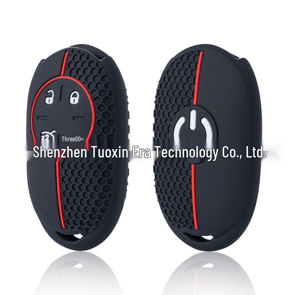 Силиконовый чехол-соты для умного ключа Fiat 500E чёрный