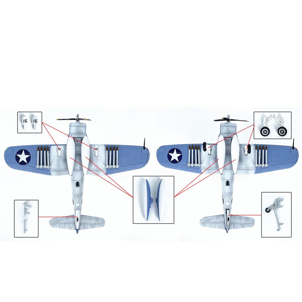 1/72 US stíhačka F4U-1 Model 214. letka 86# Slitinový model stíhačky