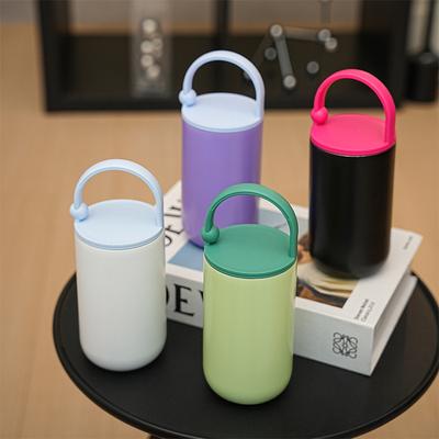 450ML Stainless Steel Double-layer Vacuum Insulated Cup Portable Coffee Cup with Handle Ring Outdoor Office Simple Thermal Cup