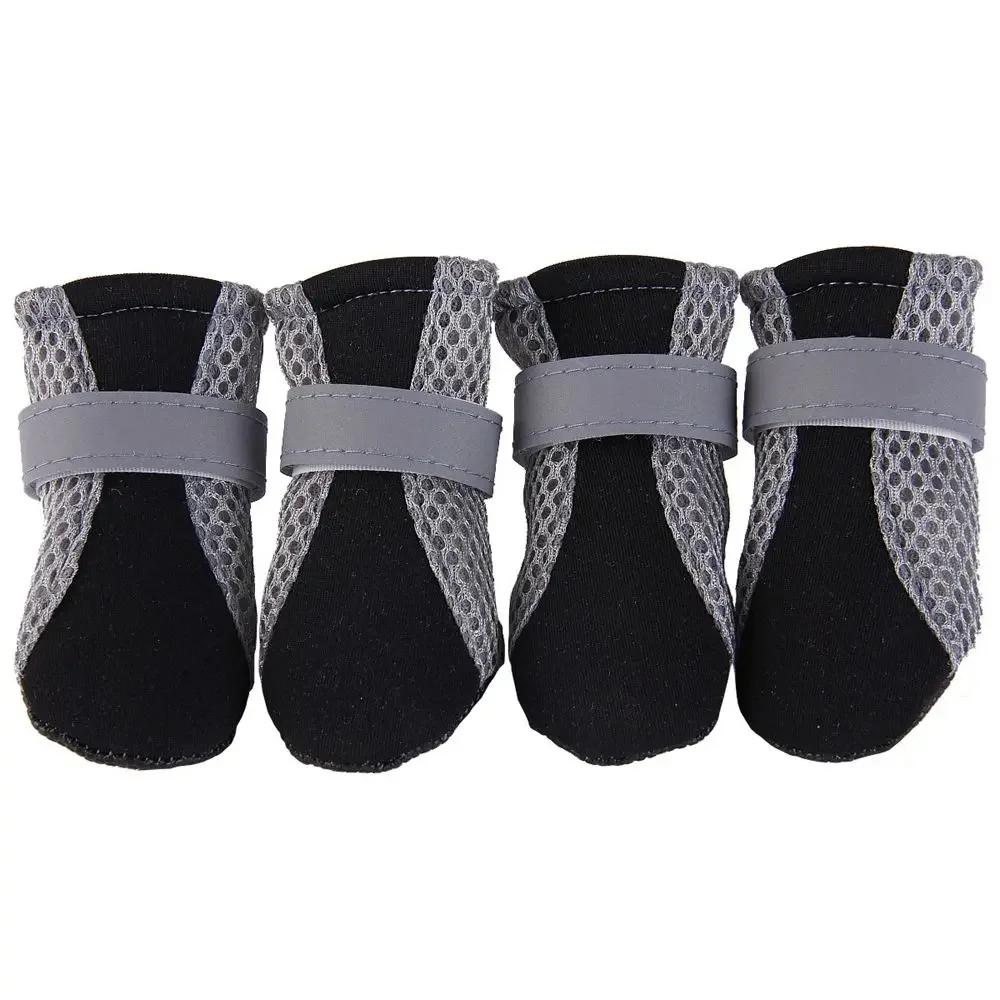 

Safe Anti-slip with Reflective Stripe Hot Pavement Mesh for Poodle Yorkshire Pet Supplies Dog Shoes Pet Rain Boots Dog Boots S чорний
