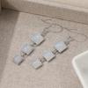 Bohemian Style Square Synthetic Moonlight Stone Long Dangle Earrings for Women Elegant Exquisite Wedding Banquet Jewelry Pendant