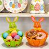 Metal Felt Bunny Basket Cut Easter Storage Case Home Decor Ornaments Rabbit Candy Box  Chocolate
