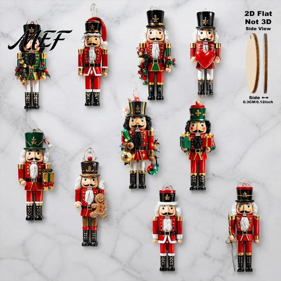 Retro Style Holiday Gift Tags Christmas Nutcracker Ornaments, Durable Wooden Hanging Figurines, Country Soldier Tree Decorations Decorations, Pendants