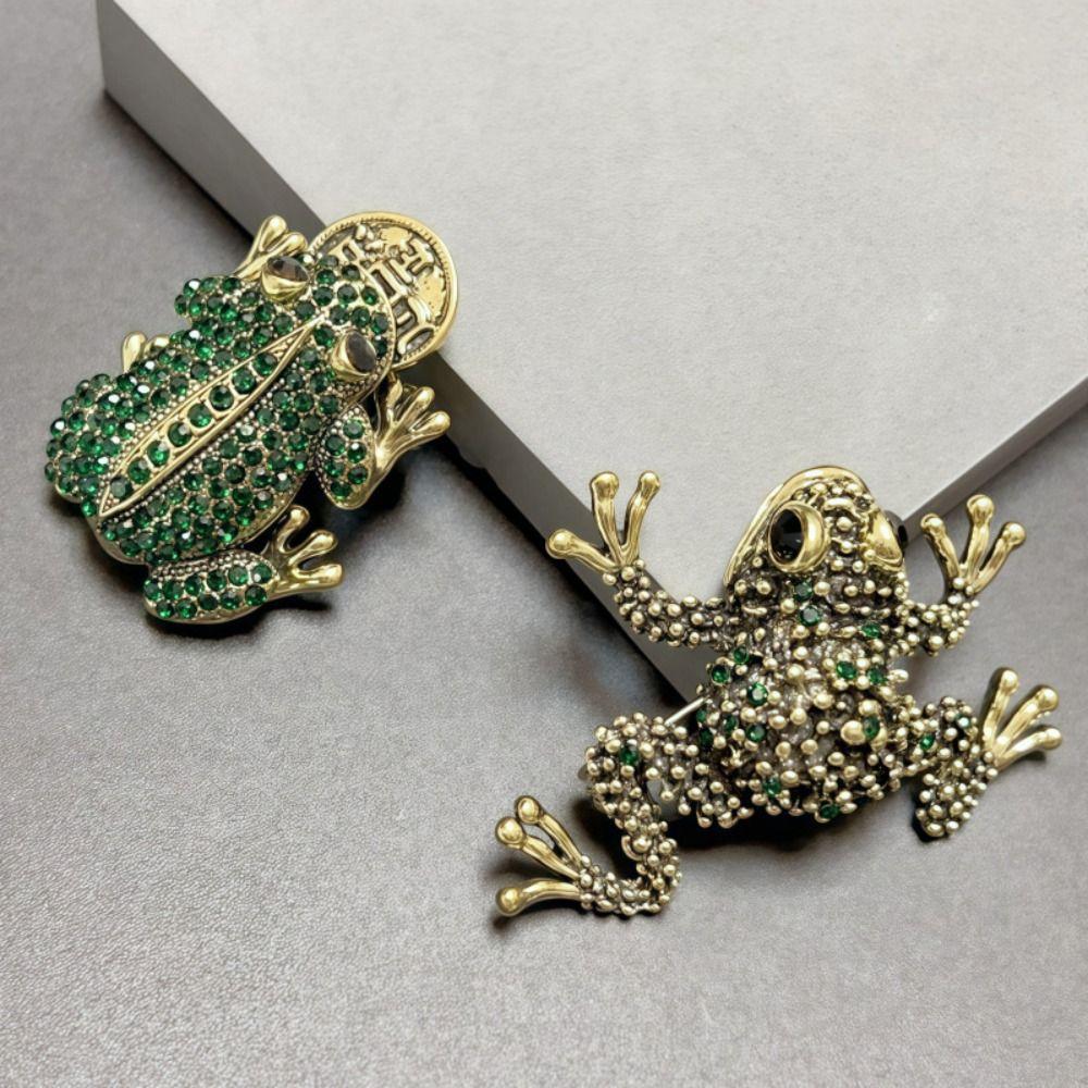 Vintage Rhinestone Brooch Elegant Animal Brooch Fashion Frog Brooches  Wedding