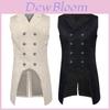 Retro Men's Steampunk Swallow Tailcoat Jacquard Vest Coat With Turn Down Collar