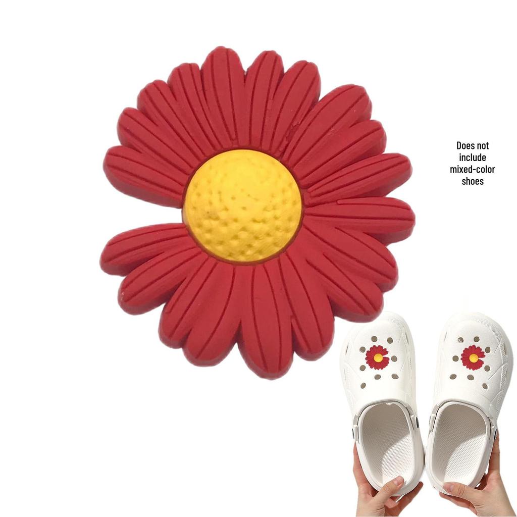 Daisy Cartoon PVC Shoe Buckle Accessories - Cute & Detachable Cross-Border Style for Hole Shoes