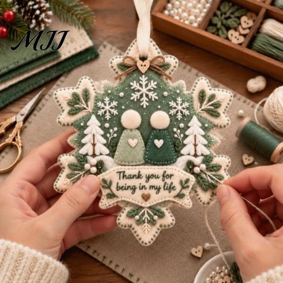 Holiday Party Decorations Christmas Tree Felt Pendant, Handmade Fabric Hanging Ornament for Decor Decoration, Seasonal Home Decoration Living