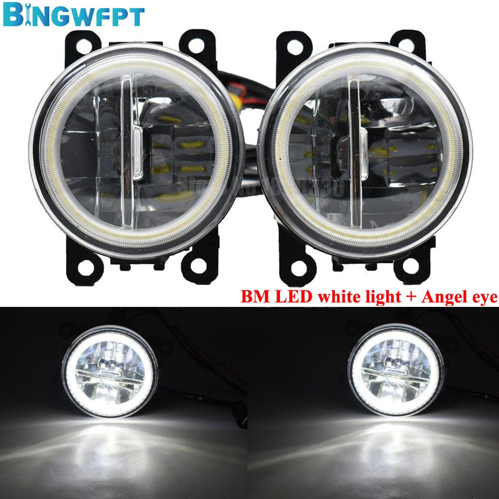 DRL 12V H11 LED Fog Lamp Assembly For Peugeot 307 2002-2008 For Peugeot 208 2014-2015 Fog Light Angel Eye