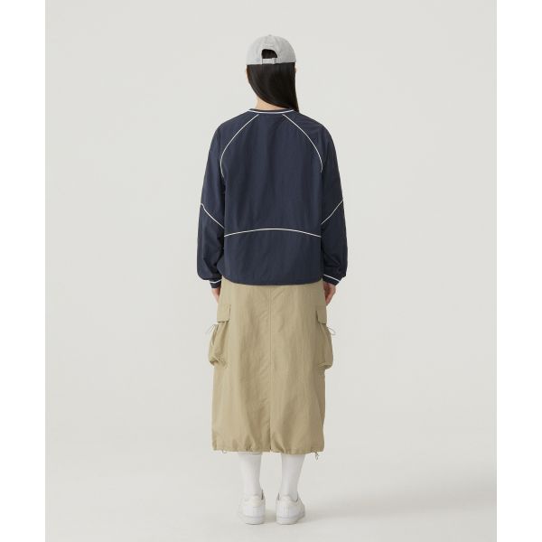 Covernat Early Autumn Solid Color Large Pocket Tie Comfortable Simple Casual Long Skirt Women skirts Light-Khaki CO2502SR75LK