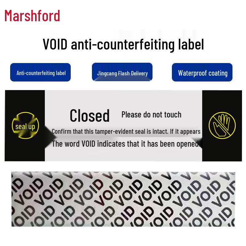 Masifu VOID Tamper-Evident Security Seal Labels, 100-Pack (20x80mm)