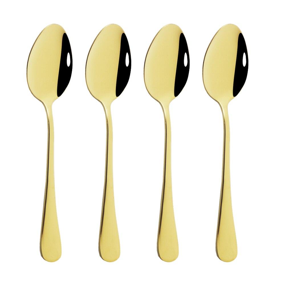 4Pcs Mirror Dinnerware Set Stainless Steel Flatware Cutlery Rainbow Set Kitchen Dinner Spoon Silverware Kitchen Tableware Set