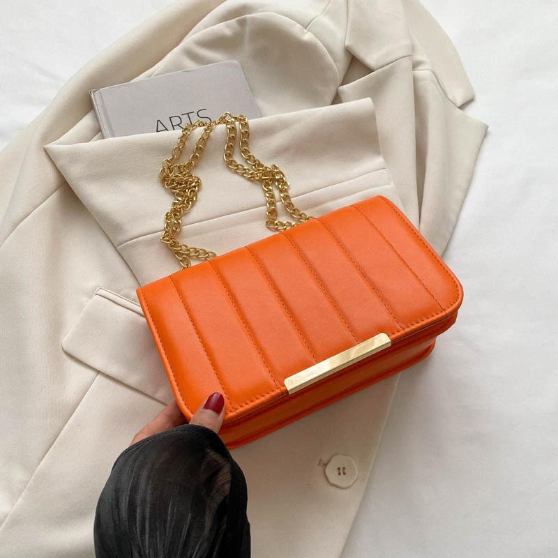 

Stylish and simple shoulder bag spring new trendy and beautiful niche chain bag personalized shoulder messenger bag оранжевый