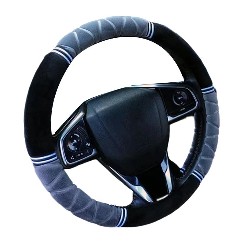 (1) Car Steering Wheel Cover Winter Short Plush Warm Steering Wheel Cover General Type 14-15 Inches