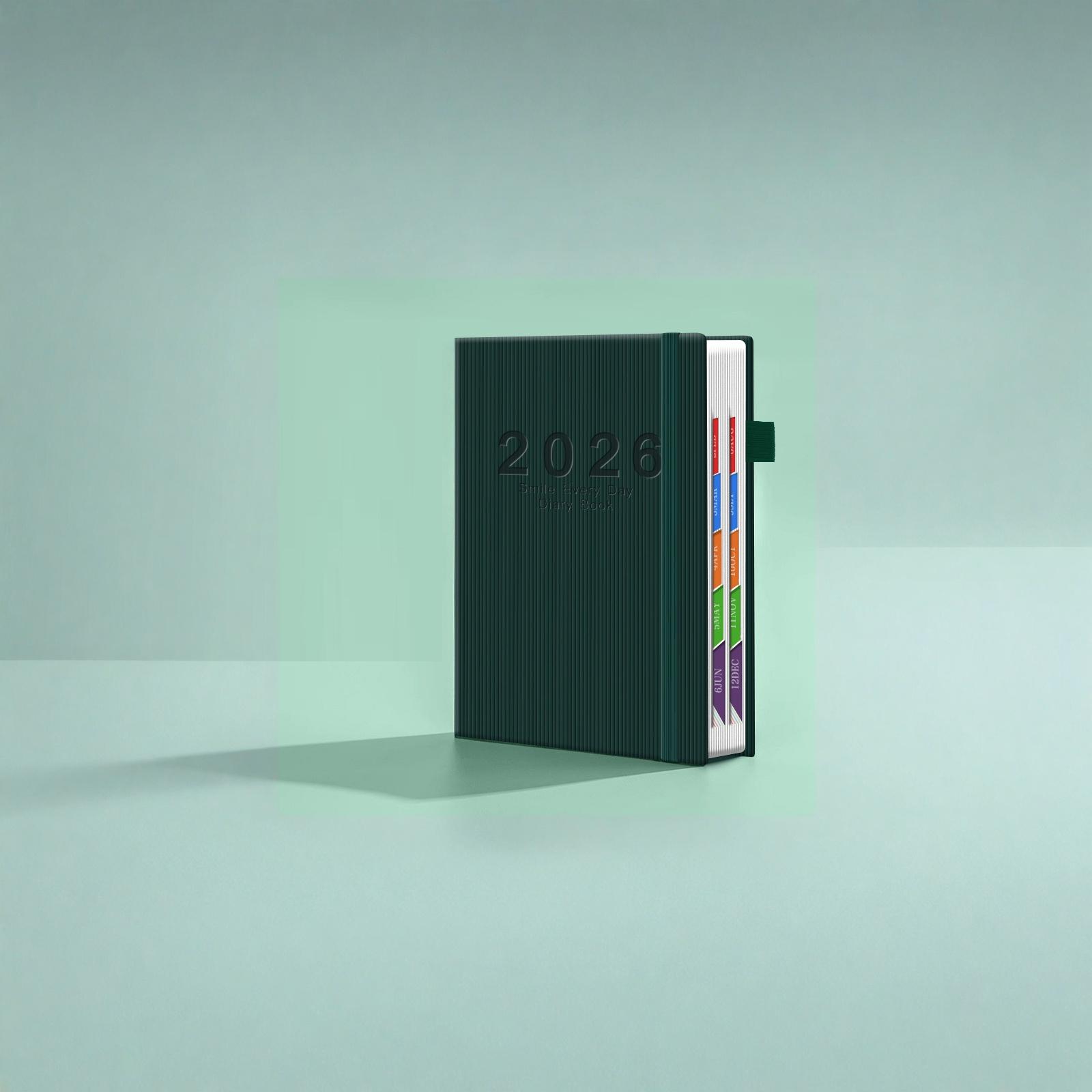 

Agenda Book with Bandage Efficiency Manual Planner Notebook Stationery one size армия зеленый