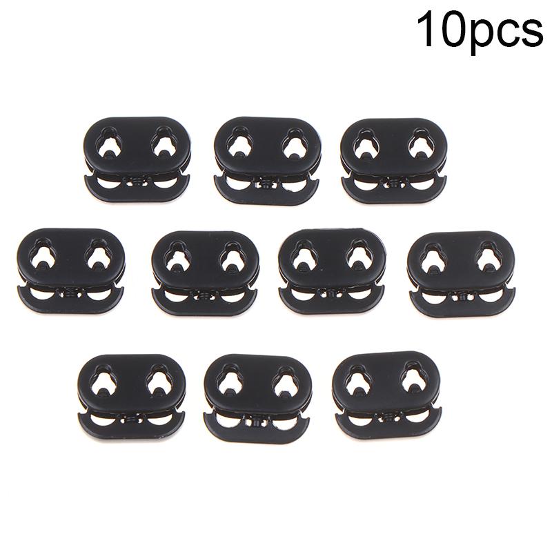 10Pcs 2 Hole Shock Cord Rope Stopper Alloy Spring Buckles Metal Cord Lock For Clothes Replacement Hoodie Shoes Bag Crafts