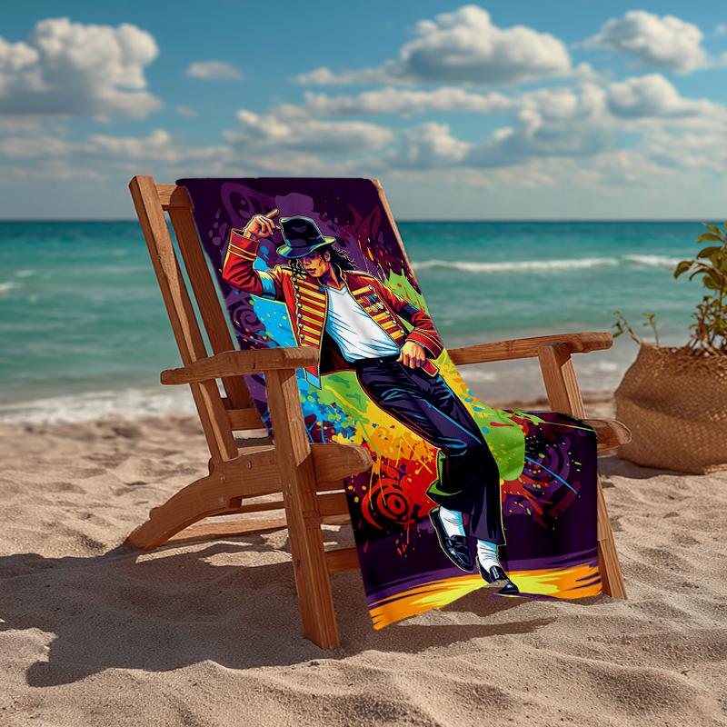 Ultra-weiches Strandtuch mit Michael Jackson Thema, Ideal für Pool - Camping, Tauchen - Perfekter Reisebegleiter, Lebendiges Strandtuch.
