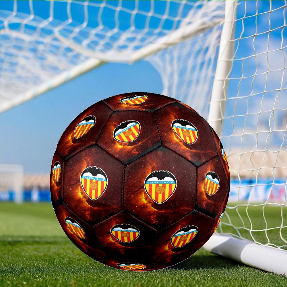 Valencia Cf Crest Design Size 5 Soccer Balls, Anti-Slip, Protective Football, Outdoor Sport, Practice Games, Birthdays Gift Suitable for Fan