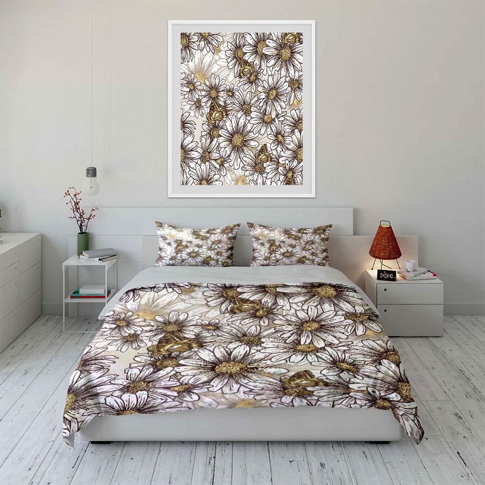 Floral Pattern Three-Piece Set  Kid'S And Adults' Bedroom Decor, Exquisite Three-Piece Bedding Set Gift